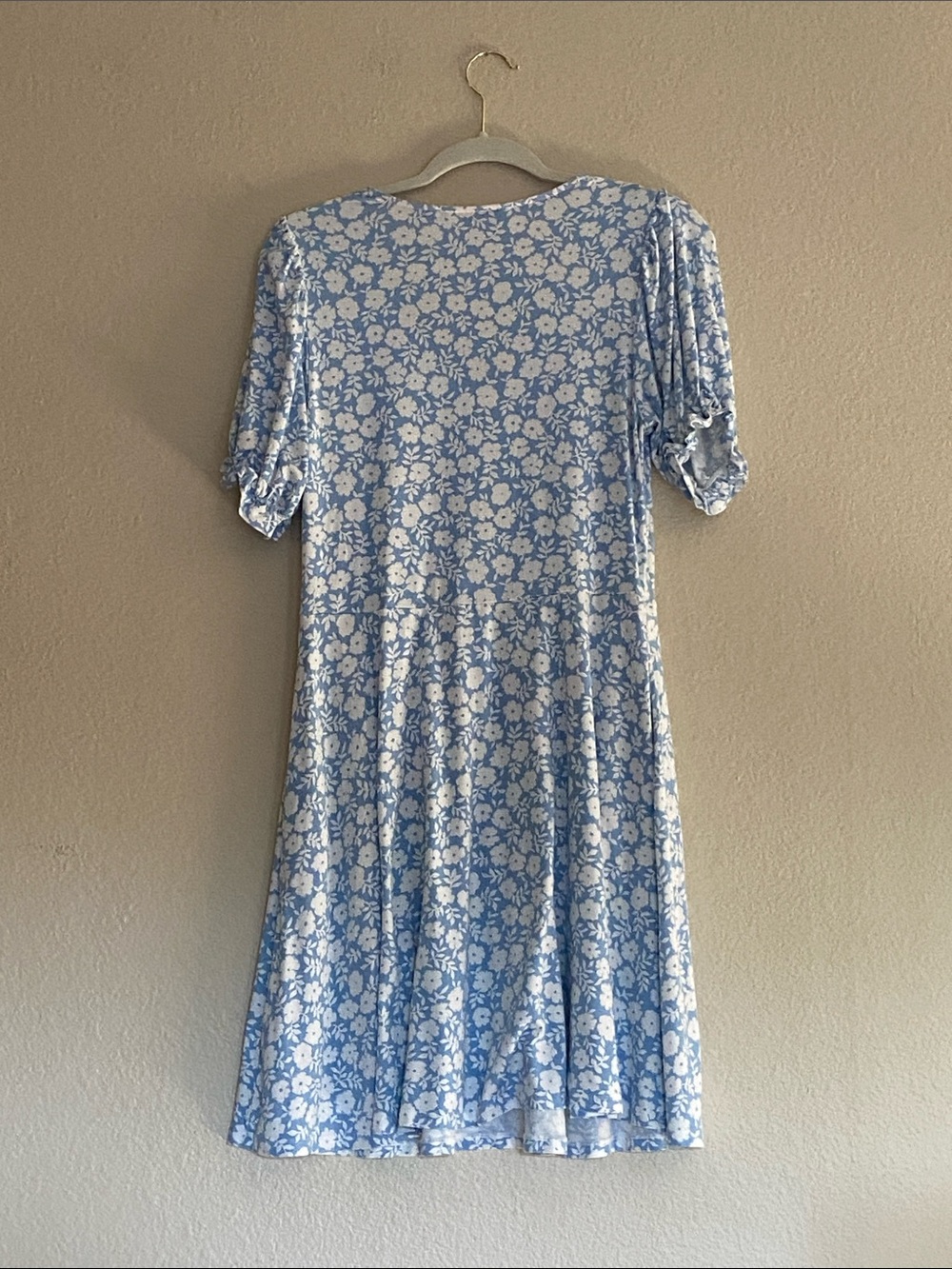 Boden Jersey Dress Light Blue and White Floral, Size 8 - Picture 2 of 8